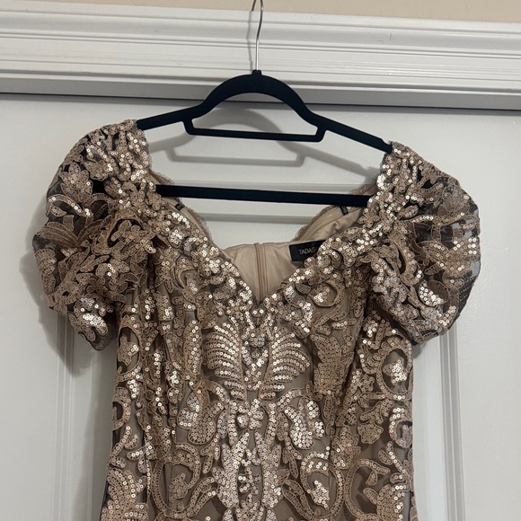 Tadashi Shoji Gold Lace Wedding Dress - Picture 3 of 16